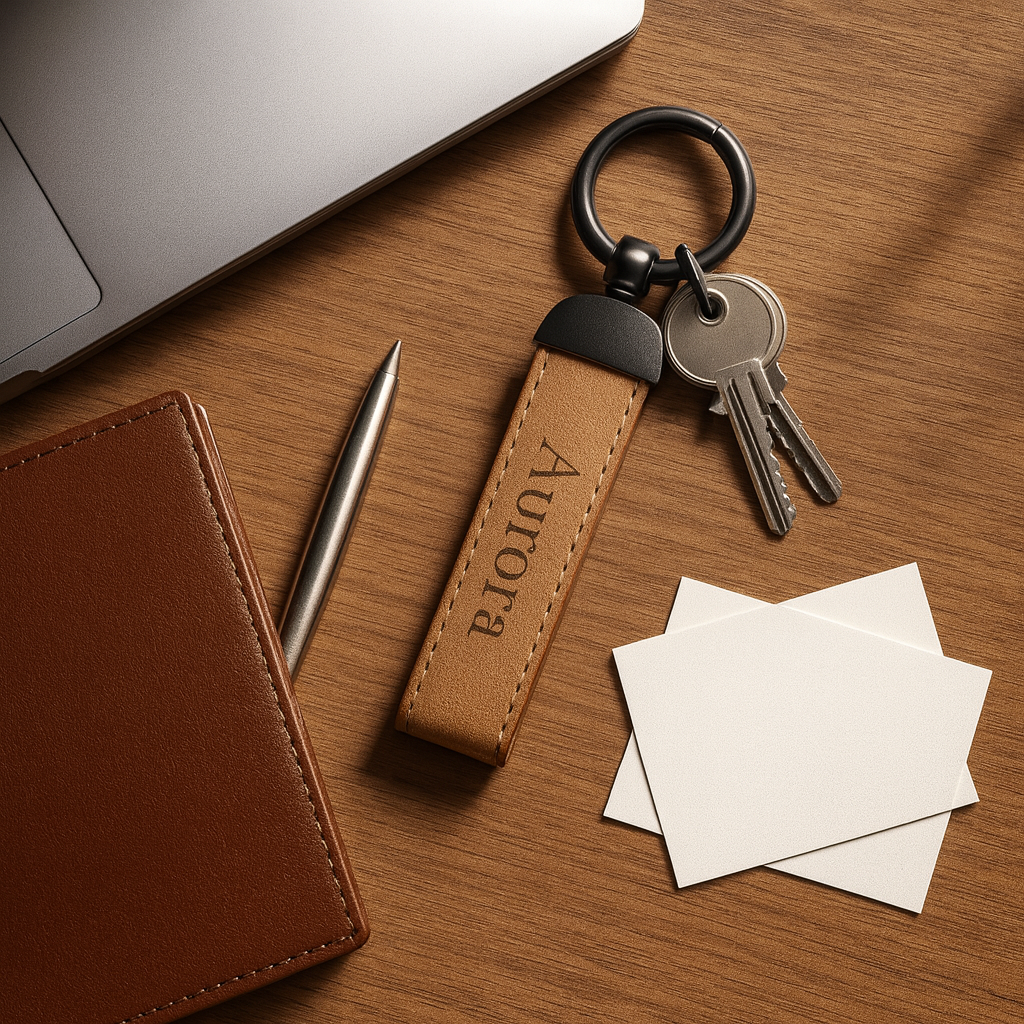 KEYRA Personalized Leather Keychain