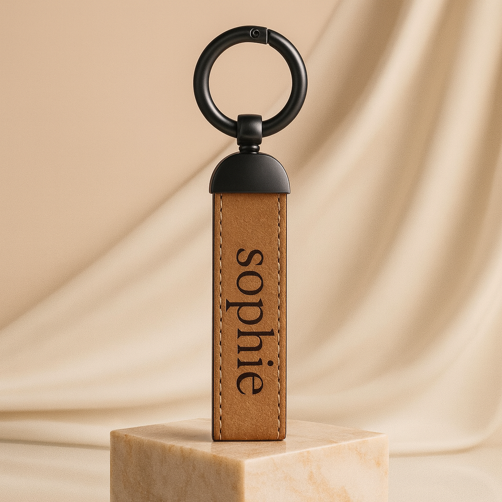 KEYRA Personalized Leather Keychain